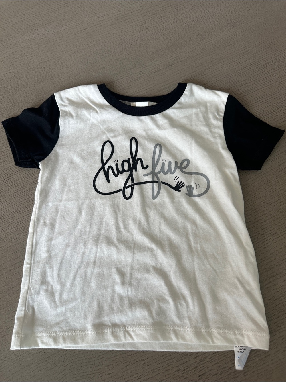 High Five Raglan Tee - White & Black